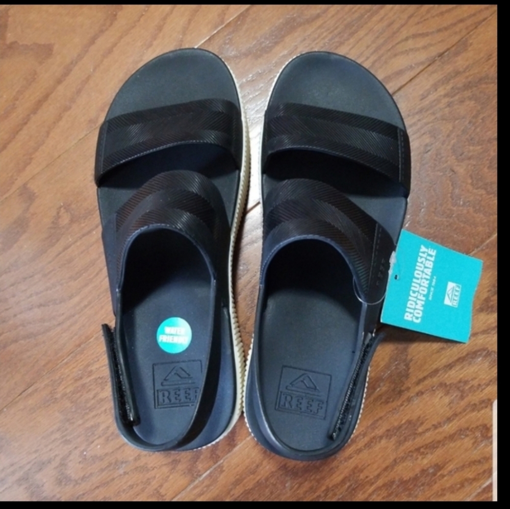NEW! Reef Black and Vintage Platform Sandals NWT - Picture 6 of 9